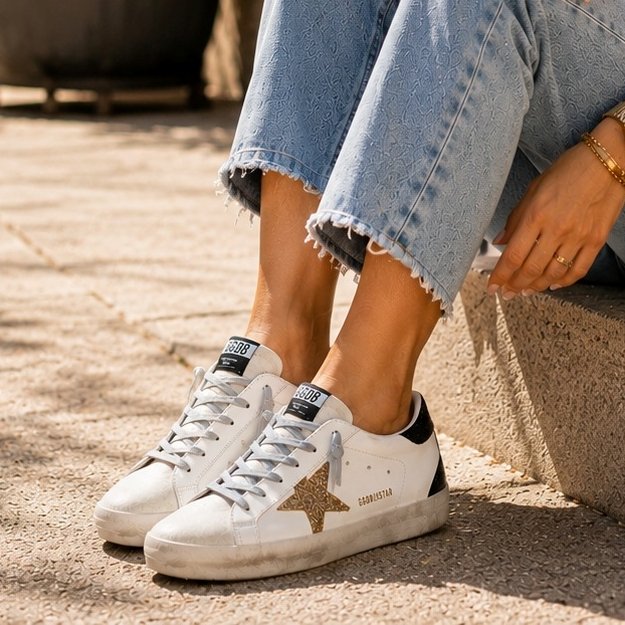 Golden Goose Super-Star Preto Glitter