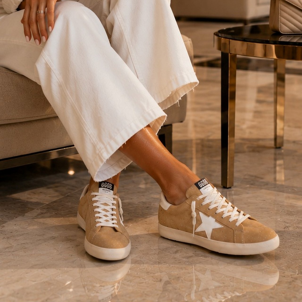 Golden Goose Super-Star Beige/Branco