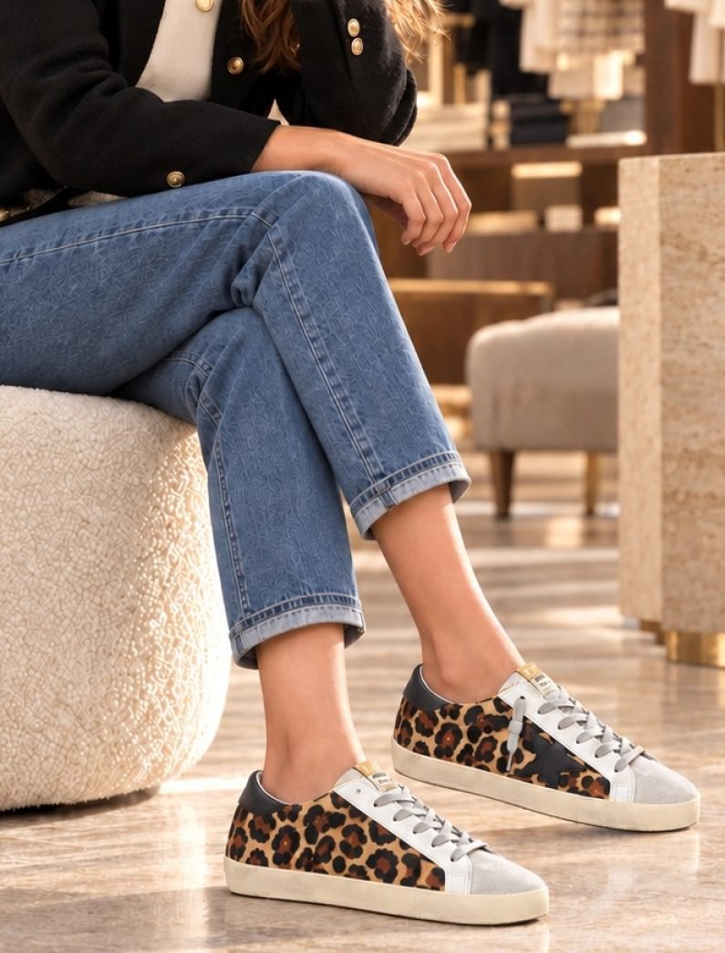 Golden Goose Super-Star Leopard/Preto