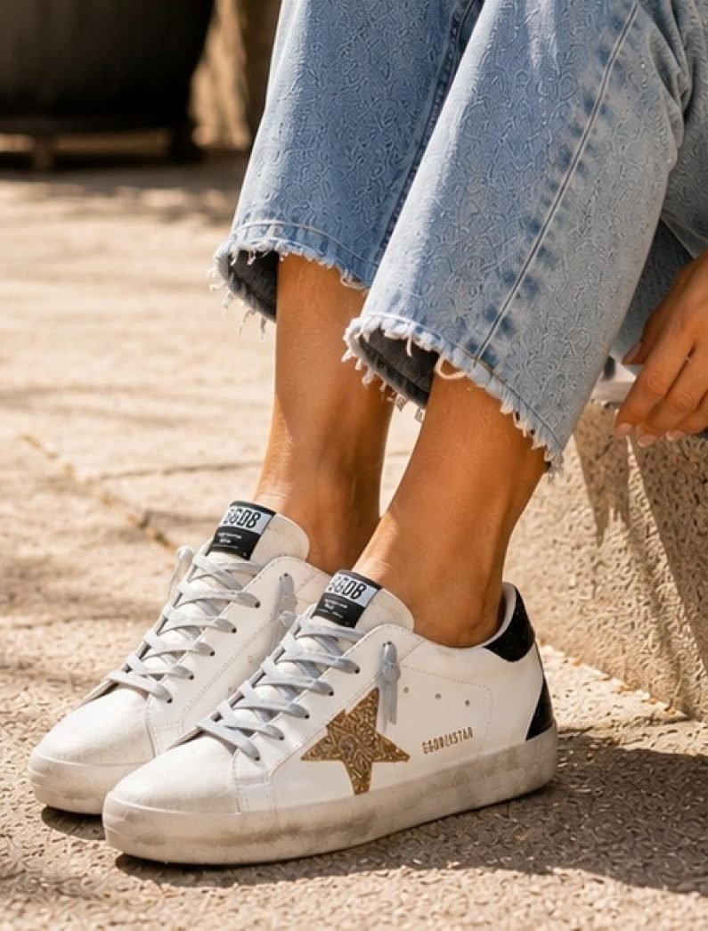 Golden Goose Super-Star Preto Glitter